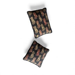 Vintage Motorcycle Patterned Accent Pillows
